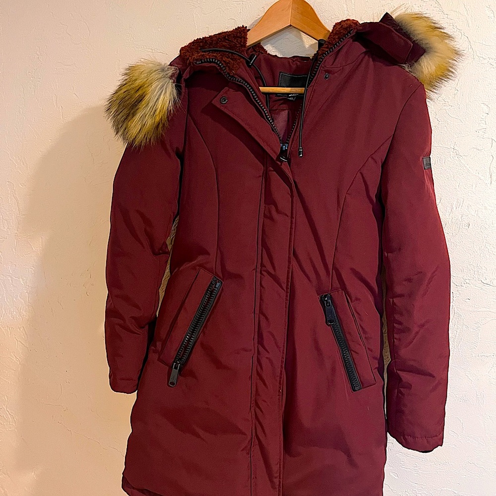 Sam Edelman Burgundy Down Coat XS